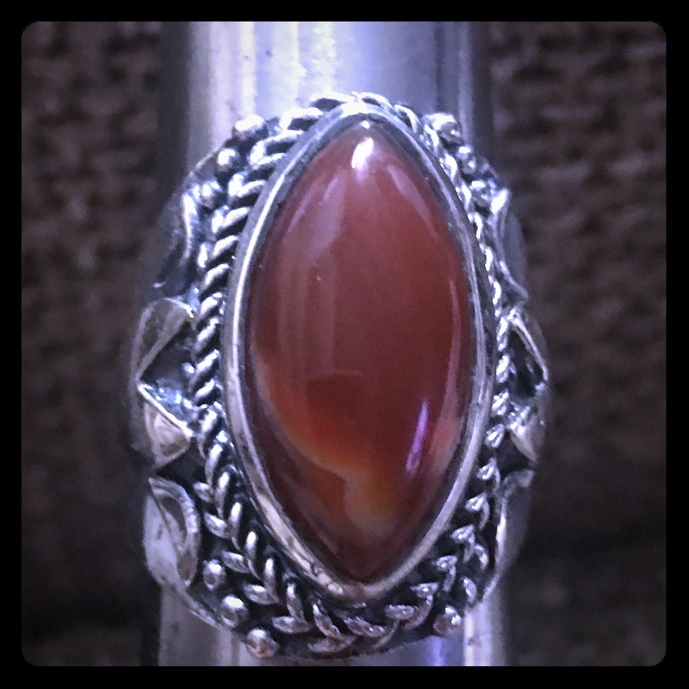 Statement Ring Red Jasper & Sterling Silver 9.5 - image 1